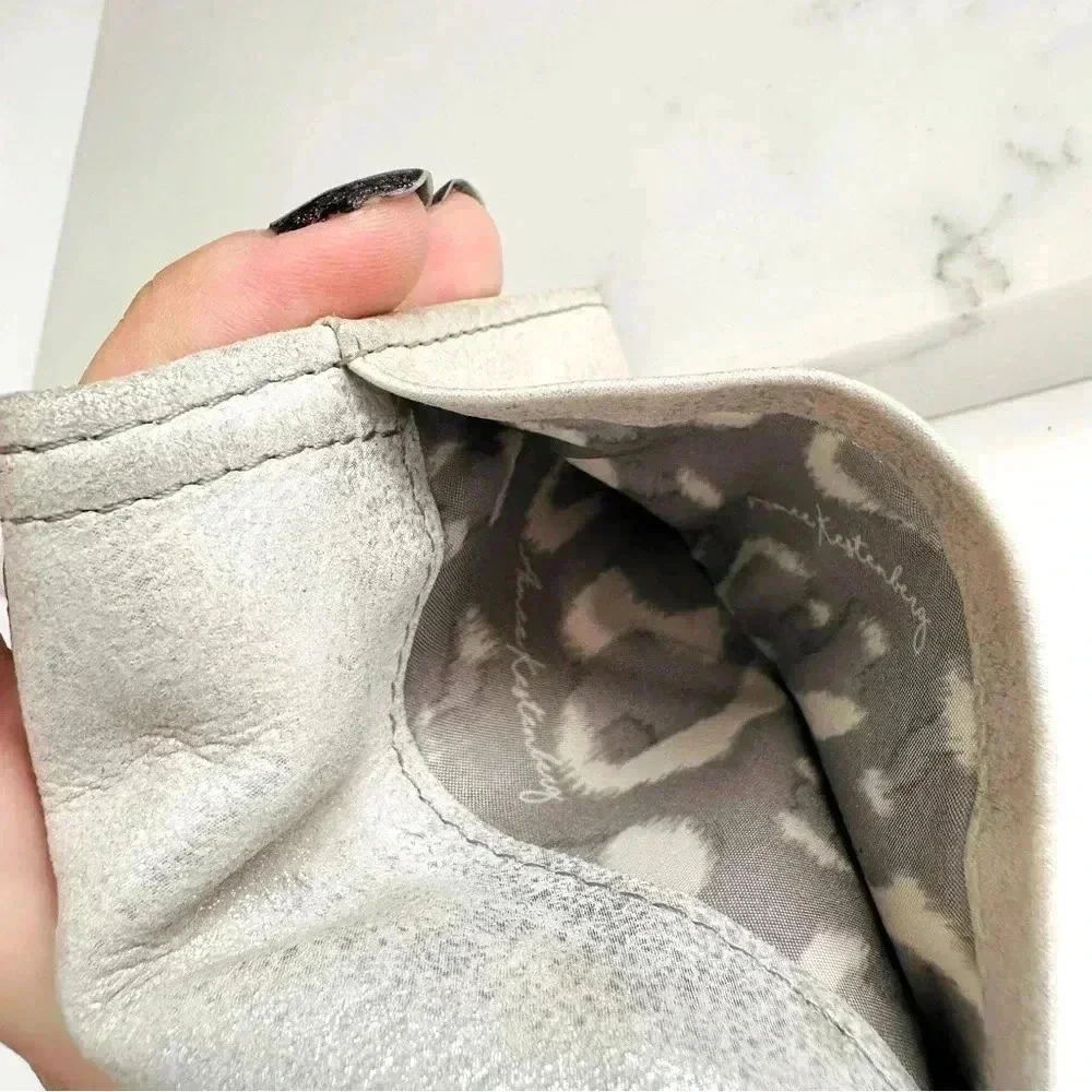 Aimee Kestenberg Metallic Silver Shimmer Small Leather Wallet